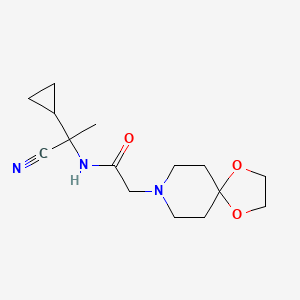 molecular formula C15H23N3O3 B2418848 N-(1-cyano-1-cyclopropylethyl)-2-{1,4-dioxa-8-azaspiro[4.5]decan-8-yl}acetamide CAS No. 1223170-81-7