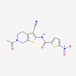 N-(6-acetyl-3-cyano-4,5,6,7-tetrahydrothieno[2,3-c]pyridin-2-yl)-5-nitrothiophene-2-carboxamide
