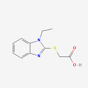 molecular formula C11H12N2O2S B2418855 (1-Ethyl-1H-benzoimidazol-2-ylsulfanyl)-acetic acid CAS No. 333435-51-1
