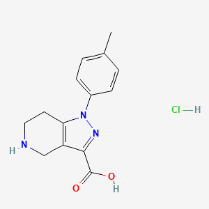 molecular formula C14H16ClN3O2 B2418864 1-(4-Methylphenyl)-1h,4h,5h,6h,7h-pyrazolo[4,3-c]pyridine-3-carboxylic acid hydrochloride CAS No. 2109437-07-0