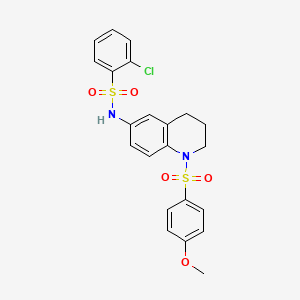 2-chloro-N-(1-((4-methoxyphenyl)sulfonyl)-1,2,3,4-tetrahydroquinolin-6-yl)benzenesulfonamide