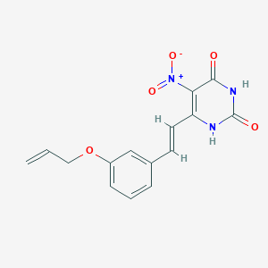 5-nitro-6-{(E)-2-[3-(prop-2-en-1-yloxy)phenyl]ethenyl}pyrimidine-2,4-diol