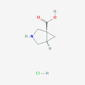 molecular formula C6H10ClNO2 B2418888 (1R,5R)-3-氮杂双环[3.1.0]己烷-1-羧酸；盐酸盐 CAS No. 2187426-54-4