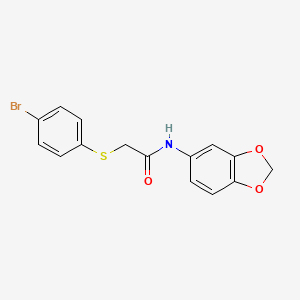N-(2H-1,3-benzodioxol-5-yl)-2-[(4-bromophenyl)sulfanyl]acetamide