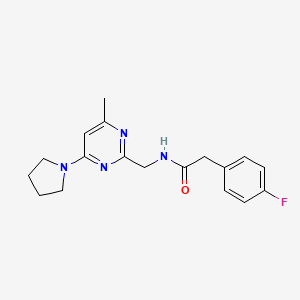 2-(4-fluorophenyl)-N-((4-methyl-6-(pyrrolidin-1-yl)pyrimidin-2-yl)methyl)acetamide
