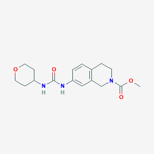 molecular formula C17H23N3O4 B2418901 methyl 7-(3-(tetrahydro-2H-pyran-4-yl)ureido)-3,4-dihydroisoquinoline-2(1H)-carboxylate CAS No. 2034343-10-5
