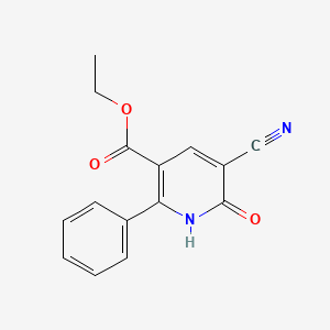 molecular formula C15H12N2O3 B2418909 Ethyl 5-cyano-6-oxo-2-phenyl-1,6-dihydro-3-pyridinecarboxylate CAS No. 121017-78-5