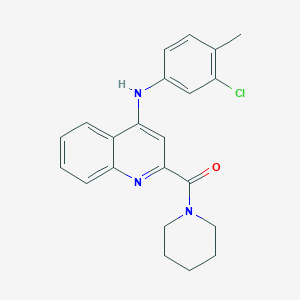 molecular formula C22H22ClN3O B2418914 (4-((3-氯-4-甲基苯基)氨基)喹啉-2-基)(哌啶-1-基)甲酮 CAS No. 1207043-19-3