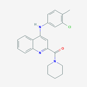 molecular formula C22H22ClN3O B2418914 (4-((3-Cloro-4-metilfenil)amino)quinolin-2-il)(piperidin-1-il)metanona CAS No. 1207043-19-3