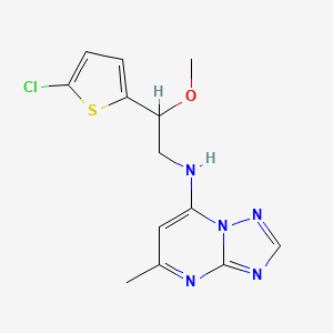 molecular formula C13H14ClN5OS B2418915 N-[2-(5-Chlorothiophen-2-yl)-2-methoxyethyl]-5-methyl-[1,2,4]triazolo[1,5-a]pyrimidin-7-amine CAS No. 2380171-26-4