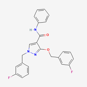 molecular formula C24H19F2N3O2 B2418921 1-(3-氟苄基)-3-((3-氟苄基)氧基)-N-苯基-1H-吡唑-4-甲酰胺 CAS No. 1013755-72-0