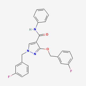 molecular formula C24H19F2N3O2 B2418921 1-(3-fluorobenzyl)-3-((3-fluorobenzyl)oxy)-N-phényl-1H-pyrazole-4-carboxamide CAS No. 1013755-72-0