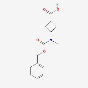 molecular formula C14H17NO4 B2418922 3-[Methyl(phenylmethoxycarbonyl)amino]cyclobutane-1-carboxylic acid CAS No. 2144987-28-8