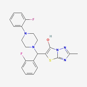 molecular formula C22H21F2N5OS B2418924 5-((2-Fluorphenyl)(4-(2-fluorphenyl)piperazin-1-yl)methyl)-2-methylthiazolo[3,2-b][1,2,4]triazol-6-ol CAS No. 869344-09-2