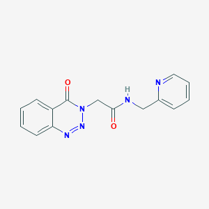 molecular formula C15H13N5O2 B2418927 2-(4-oxo-1,2,3-benzotriazin-3(4H)-yl)-N-(pyridin-2-ylmethyl)acetamide CAS No. 440331-99-7