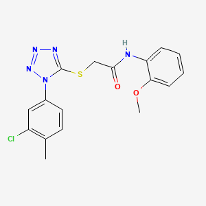 molecular formula C17H16ClN5O2S B2418933 2-((1-(3-chloro-4-methylphenyl)-1H-tetrazol-5-yl)thio)-N-(2-methoxyphenyl)acetamide CAS No. 874467-16-0