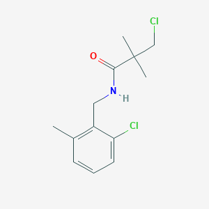 3-chloro-N-[(2-chloro-6-methylphenyl)methyl]-2,2-dimethylpropanamide