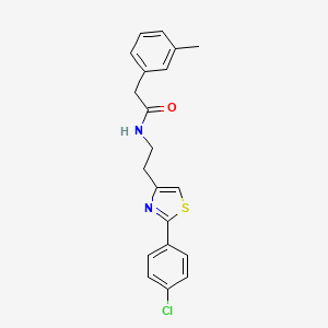 molecular formula C20H19ClN2OS B2418938 N-{2-[2-(4-chlorophenyl)-1,3-thiazol-4-yl]ethyl}-2-(3-methylphenyl)acetamide CAS No. 923107-12-4