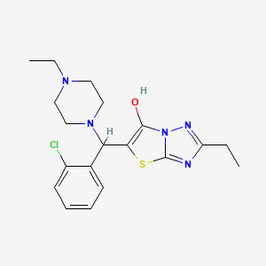 molecular formula C19H24ClN5OS B2418939 5-((2-Chlorophenyl)(4-ethylpiperazin-1-yl)methyl)-2-ethylthiazolo[3,2-b][1,2,4]triazol-6-ol CAS No. 887219-45-6