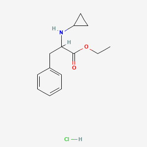 molecular formula C14H20ClNO2 B2418942 Ethyl 2-(cyclopropylamino)-3-phenylpropanoate hydrochloride CAS No. 1485818-05-0