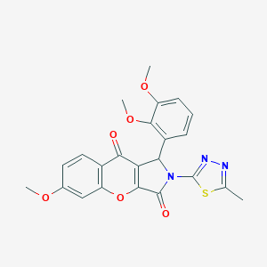 molecular formula C23H19N3O6S B241895 1-(2,3-Dimethoxyphenyl)-6-methoxy-2-(5-methyl-1,3,4-thiadiazol-2-yl)-1,2-dihydrochromeno[2,3-c]pyrrole-3,9-dione 