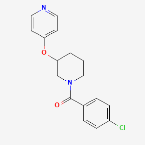 molecular formula C17H17ClN2O2 B2418955 (4-氯苯基)(3-(吡啶-4-氧基)哌啶-1-基)甲酮 CAS No. 2034275-00-6