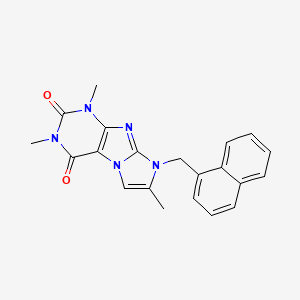 molecular formula C21H19N5O2 B2418965 2,4,7-Trimethyl-6-(naphthalen-1-ylmethyl)purino[7,8-a]imidazole-1,3-dione CAS No. 878735-31-0