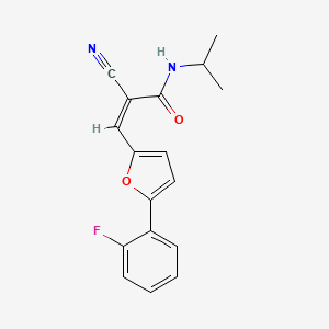 molecular formula C17H15FN2O2 B2418968 (Z)-2-cyano-3-[5-(2-fluorophenyl)furan-2-yl]-N-propan-2-ylprop-2-enamide CAS No. 1014554-59-6