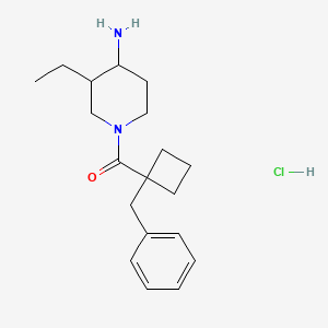 (4-Amino-3-ethylpiperidin-1-yl)-(1-benzylcyclobutyl)methanone;hydrochloride