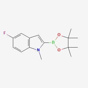 molecular formula C15H19BFNO2 B2418971 5-Fluoro-1-methyl-2-(4,4,5,5-tetramethyl-1,3,2-dioxaborolan-2-YL)-indole CAS No. 1683582-67-3