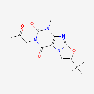 molecular formula C15H18N4O4 B2418972 7-(tert-butyl)-1-methyl-3-(2-oxopropyl)oxazolo[2,3-f]purine-2,4(1H,3H)-dione CAS No. 929815-57-6