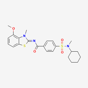 molecular formula C23H27N3O4S2 B2418974 4-[cyclohexyl(methyl)sulfamoyl]-N-(4-methoxy-3-methyl-1,3-benzothiazol-2-ylidene)benzamide CAS No. 685106-47-2