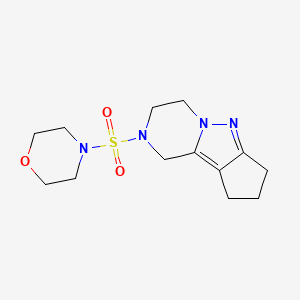 molecular formula C13H20N4O3S B2418976 4-((3,4,8,9-tetrahydro-1H-cyclopenta[3,4]pyrazolo[1,5-a]pyrazin-2(7H)-yl)sulfonyl)morpholine CAS No. 2034290-11-2