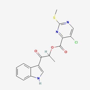 1-(1H-indol-3-yl)-1-oxopropan-2-yl 5-chloro-2-(methylsulfanyl)pyrimidine-4-carboxylate