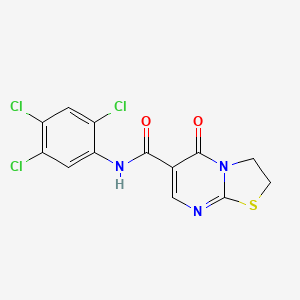 molecular formula C13H8Cl3N3O2S B2418984 5-oxo-N-(2,4,5-trichlorophenyl)-3,5-dihydro-2H-thiazolo[3,2-a]pyrimidine-6-carboxamide CAS No. 532965-84-7