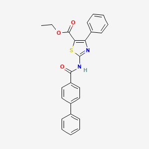 molecular formula C25H20N2O3S B2418987 Ethyl 4-phenyl-2-[(4-phenylbenzoyl)amino]-1,3-thiazole-5-carboxylate CAS No. 326017-60-1