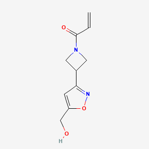 molecular formula C10H12N2O3 B2419002 1-[3-[5-(Hydroxymethyl)-1,2-oxazol-3-yl]azetidin-1-yl]prop-2-en-1-one CAS No. 2324096-24-2
