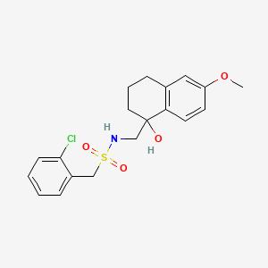 molecular formula C19H22ClNO4S B2419004 1-(2-chlorophenyl)-N-((1-hydroxy-6-methoxy-1,2,3,4-tetrahydronaphthalen-1-yl)methyl)methanesulfonamide CAS No. 1904417-75-9