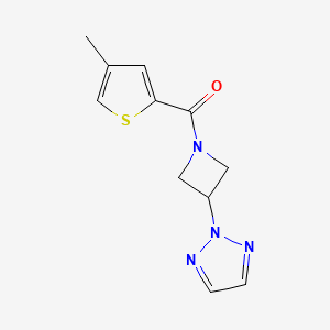 molecular formula C11H12N4OS B2419005 (3-(2H-1,2,3-triazol-2-yl)azetidin-1-yl)(4-methylthiophen-2-yl)methanone CAS No. 2309542-98-9