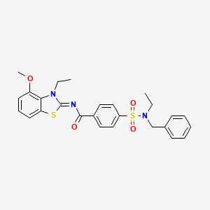 (Z)-4-(N-benzyl-N-ethylsulfamoyl)-N-(3-ethyl-4-methoxybenzo[d]thiazol-2(3H)-ylidene)benzamide