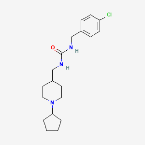 molecular formula C19H28ClN3O B2419018 1-(4-氯苄基)-3-((1-环戊基哌啶-4-基)甲基)脲 CAS No. 1208735-12-9