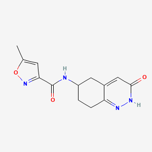molecular formula C13H14N4O3 B2419019 5-甲基-N-(3-氧代-2,3,5,6,7,8-六氢茚满-6-基)异恶唑-3-甲酰胺 CAS No. 1903388-25-9