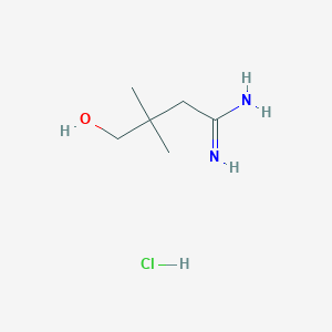 molecular formula C6H15ClN2O B2419020 4-Hydroxy-3,3-dimethylbutanimidamide;hydrochloride CAS No. 2402828-82-2
