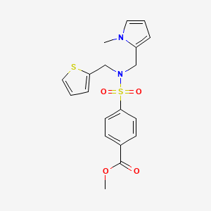 methyl 4-(N-((1-methyl-1H-pyrrol-2-yl)methyl)-N-(thiophen-2-ylmethyl)sulfamoyl)benzoate