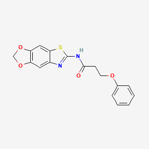 molecular formula C17H14N2O4S B2419031 N-([1,3]二氧杂[4,5-f][1,3]苯并噻唑-6-基)-3-苯氧基丙酰胺 CAS No. 892858-21-8