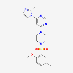 4-(4-((2-methoxy-5-methylphenyl)sulfonyl)piperazin-1-yl)-6-(2-methyl-1H-imidazol-1-yl)pyrimidine