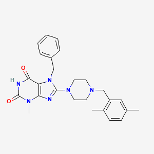 8-{4-[(2,5-Dimethylphenyl)methyl]piperazinyl}-3-methyl-7-benzyl-1,3,7-trihydro purine-2,6-dione