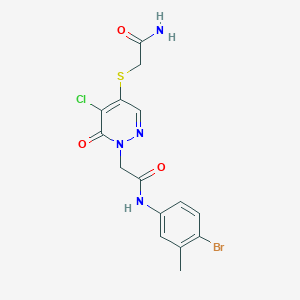 2-(4-((2-amino-2-oxoethyl)thio)-5-chloro-6-oxopyridazin-1(6H)-yl)-N-(4-bromo-3-methylphenyl)acetamide