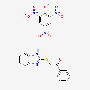 molecular formula C21H15N5O8S B2419043 苦味酸；2-(1H-1,3-苯并二唑-2-基硫代)-1-苯基乙烷-1-酮 CAS No. 1158468-89-3
