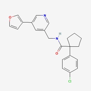 1-(4-chlorophenyl)-N-((5-(furan-3-yl)pyridin-3-yl)methyl)cyclopentanecarboxamide